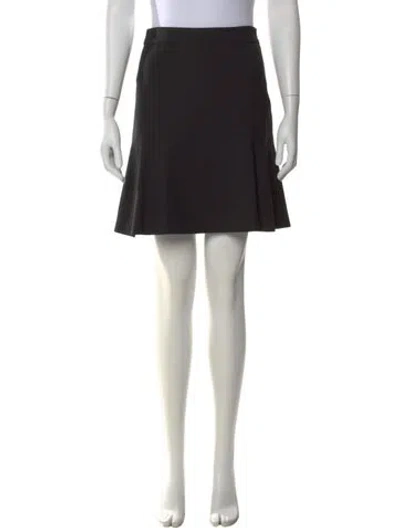 Pre-owned Red Valentino Pleated Accents Mini Skirt In Black