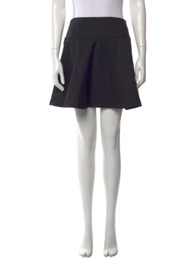Pre-owned Red Valentino Pleated Accents Mini Skirt In Black
