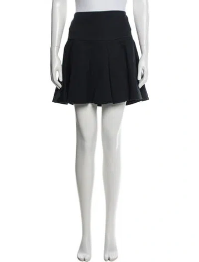 Pre-owned Red Valentino Pleated Accents Mini Skirt In Black