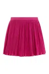 RED VALENTINO PLEATED COTTON-BLEND SHORTS IN FUXIA FOR WOMEN