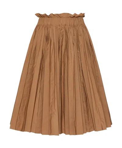 Red Valentino Pleated Skirt In Brown