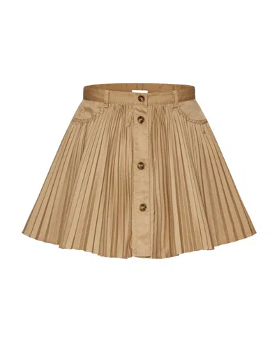 Red Valentino Pleated Skirt In Neutral