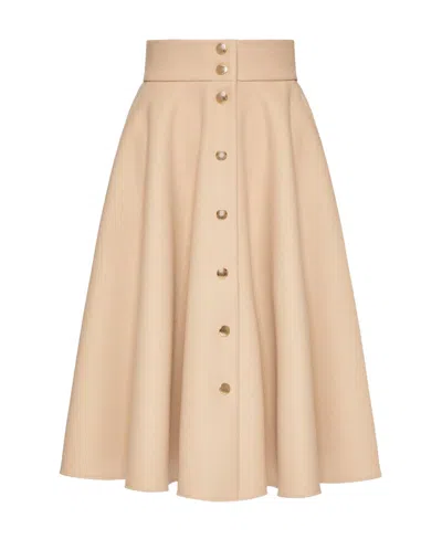 Red Valentino Pleated Skirt In Neutral