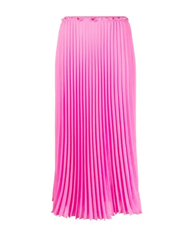 Red Valentino High-waisted Pleated Midi Skirt In Pink