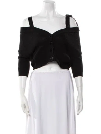 Pre-owned Red Valentino Plunge Neckline Sweater W/ Tags In Black