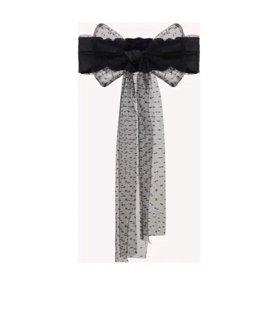 Red Valentino Polka Dot Gauze Belt In Blue