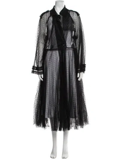 Pre-owned Red Valentino Polka Dot Print Coat In Black