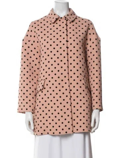 Pre-owned Red Valentino Polka Dot Print Coat In Pink