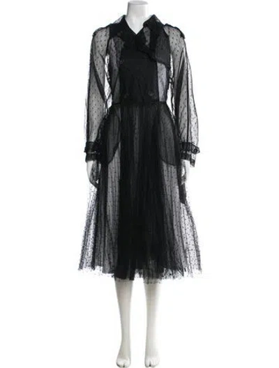Pre-owned Red Valentino Polka Dot Print Coat W/ Tags In Black