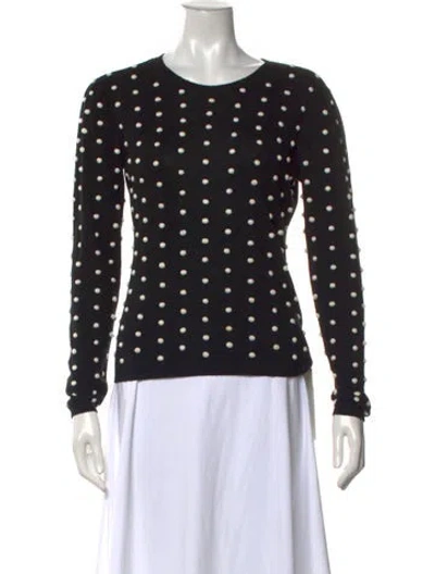 Pre-owned Red Valentino Polka Dot Print Crew Neck Sweater In Brown