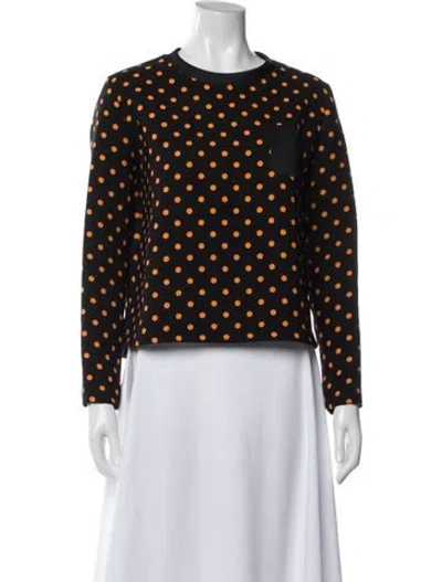 Pre-owned Red Valentino Polka Dot Print Crew Neck Sweater In White