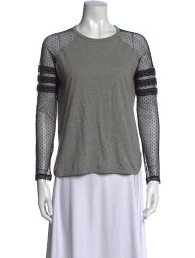 Pre-owned Red Valentino Polka Dot Print Crew Neck Top In Black/grey