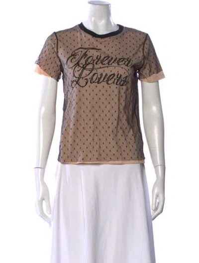 Pre-owned Red Valentino Polka Dot Print Crew Neck T-shirt In Neutral