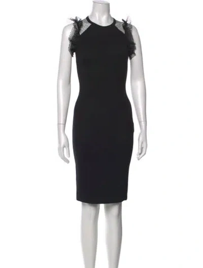 Pre-owned Red Valentino Polka Dot Print Knee-length Dress In Black