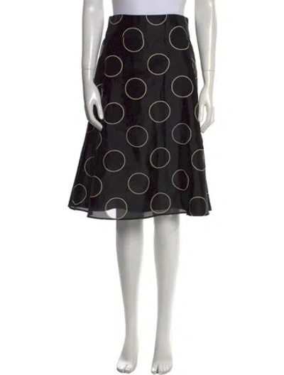 Pre-owned Red Valentino Polka Dot Print Knee-length Skirt In Black