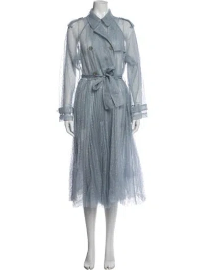 Pre-owned Red Valentino Polka Dot Print Long Dress In Blue