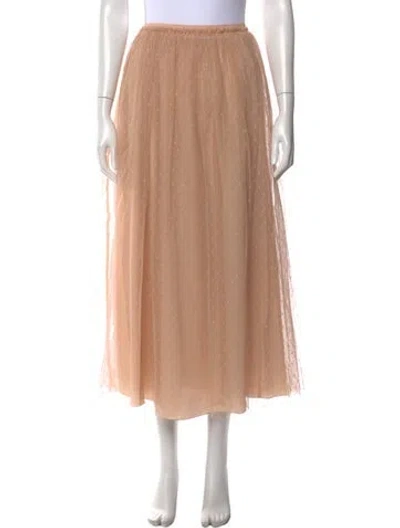 Pre-owned Red Valentino Polka Dot Print Long Skirt In Neutral