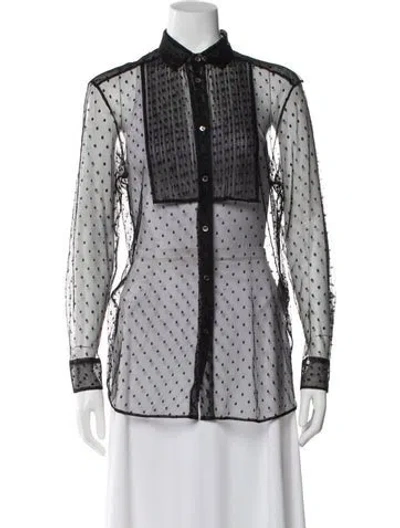 Pre-owned Red Valentino Polka Dot Print Long Sleeve Blouse In Multi