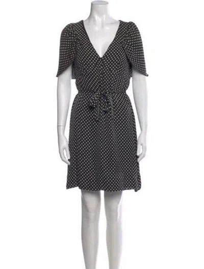 Pre-owned Red Valentino Polka Dot Print Mini Dress In Black