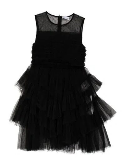 Pre-owned Red Valentino Polka Dot Print Mini Dress In Black