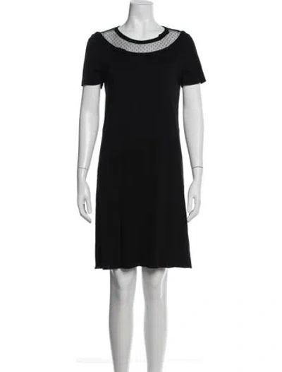 Pre-owned Red Valentino Polka Dot Print Mini Dress In Black
