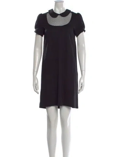 Pre-owned Red Valentino Polka Dot Print Mini Dress In Black