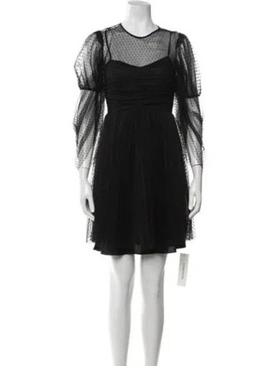 Pre-owned Red Valentino Polka Dot Print Mini Dress In Black