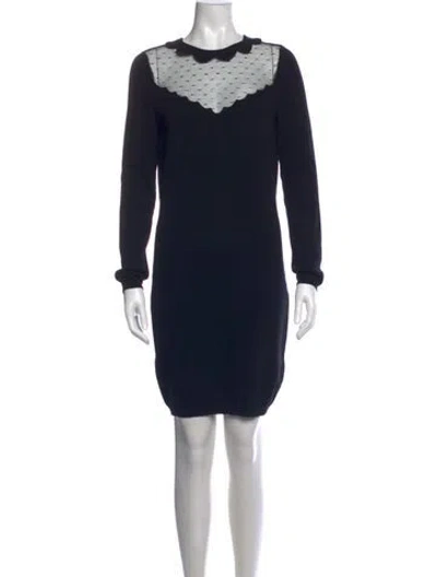 Pre-owned Red Valentino Polka Dot Print Mini Dress In Black