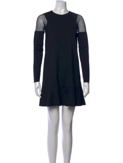 Pre-owned Red Valentino Polka Dot Print Mini Dress In Black