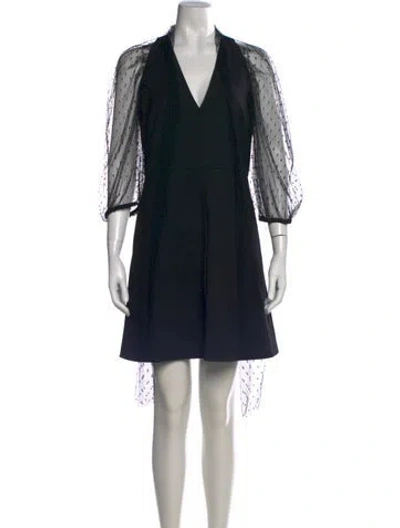 Pre-owned Red Valentino Polka Dot Print Mini Dress In Black