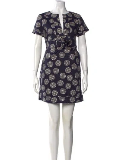 Pre-owned Red Valentino Polka Dot Print Mini Dress In Blue