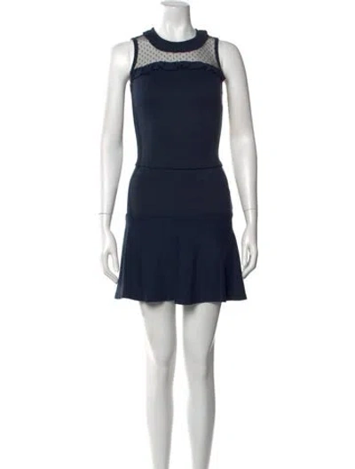 Pre-owned Red Valentino Polka Dot Print Mini Dress In Blue
