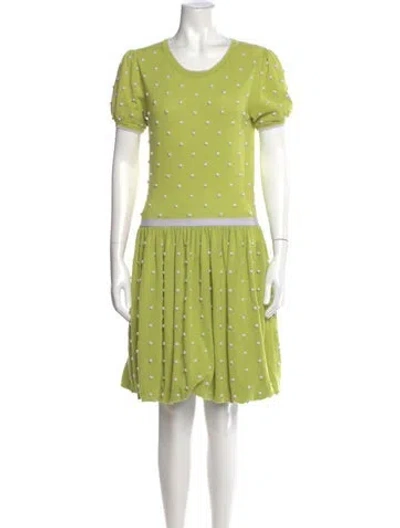 Pre-owned Red Valentino Polka Dot Print Mini Dress In Green