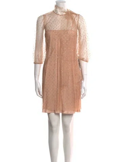 Pre-owned Red Valentino Polka Dot Print Mini Dress In Neutral
