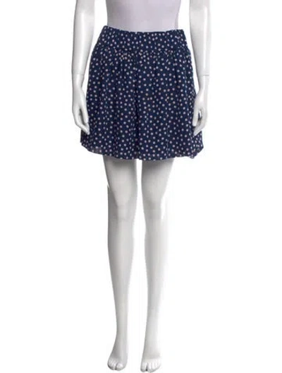 Pre-owned Red Valentino Polka Dot Print Mini Skirt In Blue