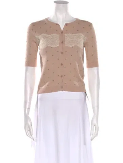 Pre-owned Red Valentino Polka Dot Print Scoop Neck Sweater W/ Tags In Neutral