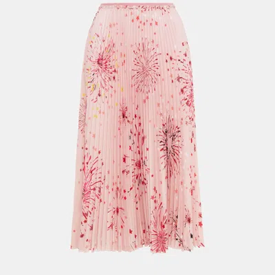 Pre-owned Red Valentino Polyester Midi Skirt 38 In Pink