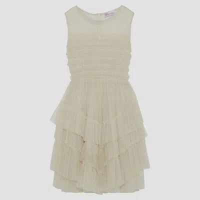 Pre-owned Red Valentino Polyester Mini Dress 38 In Cream