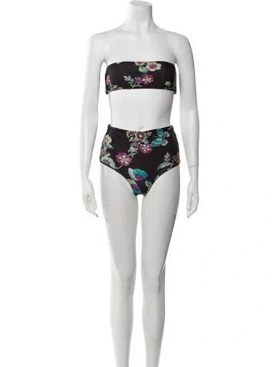 Pre-owned Red Valentino Printed Bikini In Black