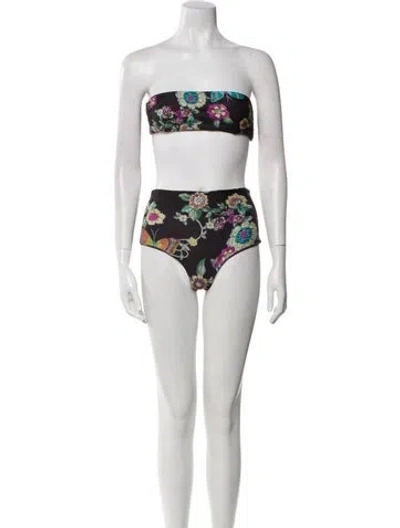 Pre-owned Red Valentino Printed Bikini In Black