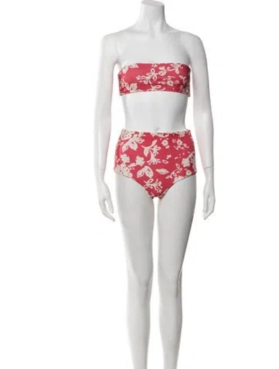 Pre-owned Red Valentino Printed Bikini In Orange