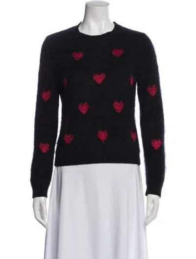 Pre-owned Red Valentino Printed Crew Neck Sweater In Black