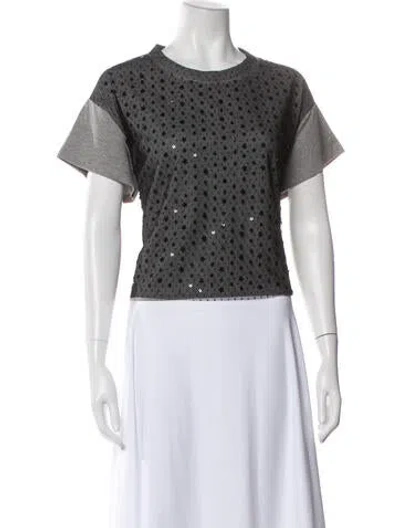 Pre-owned Red Valentino Printed Crew Neck T-shirt In Gray