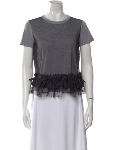 Pre-owned Red Valentino Printed Crew Neck T-shirt In Gray