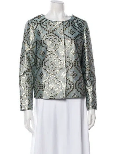 Pre-owned Red Valentino Printed Jacket In Green