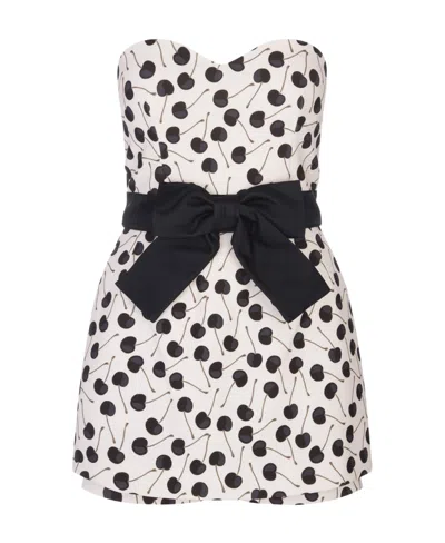 Red Valentino Cherry-print Bow-detail Playsuit In Multi