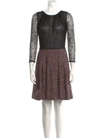 Pre-owned Red Valentino Printed Knee-length Dress In Black