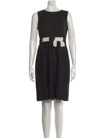 Pre-owned Red Valentino Printed Knee-length Dress In Black