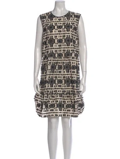 Pre-owned Red Valentino Printed Knee-length Dress W/ Tags In Neutral