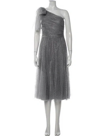 Pre-owned Red Valentino Printed Midi Length Dress In Grey